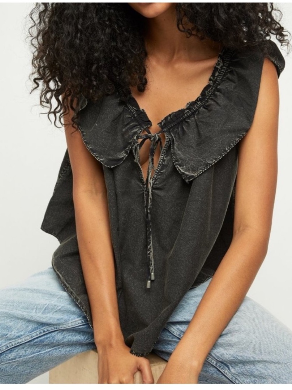 Free People Far out ruffle top